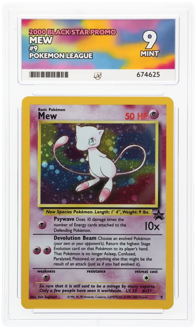 Pokemon Cards Mew 9 Black Star Promo ACE 9 WOTC Pokemon League MINT0