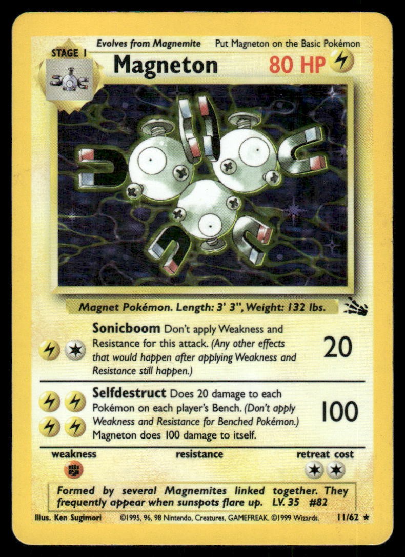 Pokemon Cards Magneton 11/62 Fossil Holo Rare LP0