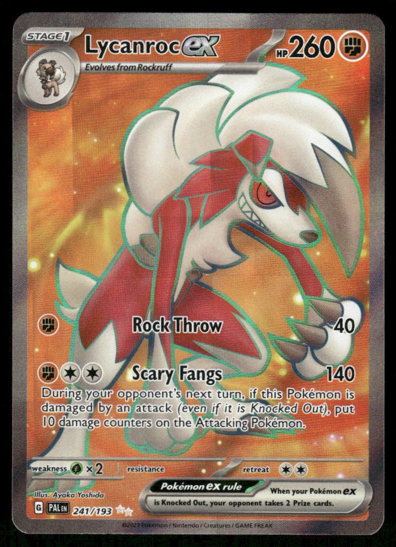 Pokemon Cards Lycanroc ex 241/193 Paldea Evolved Ultra Rare Full Art NM0