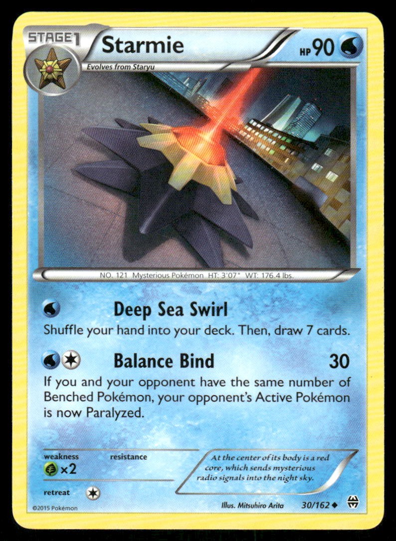 Pokemon Cards Starmie 30/162 BREAKthrough XY Uncommon NM0
