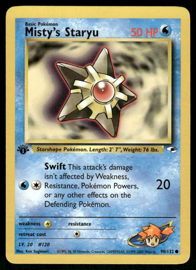 Pokemon Cards Misty's Staryu 90/132 1ST EDITION Gym Heroes WOTC Common NM0