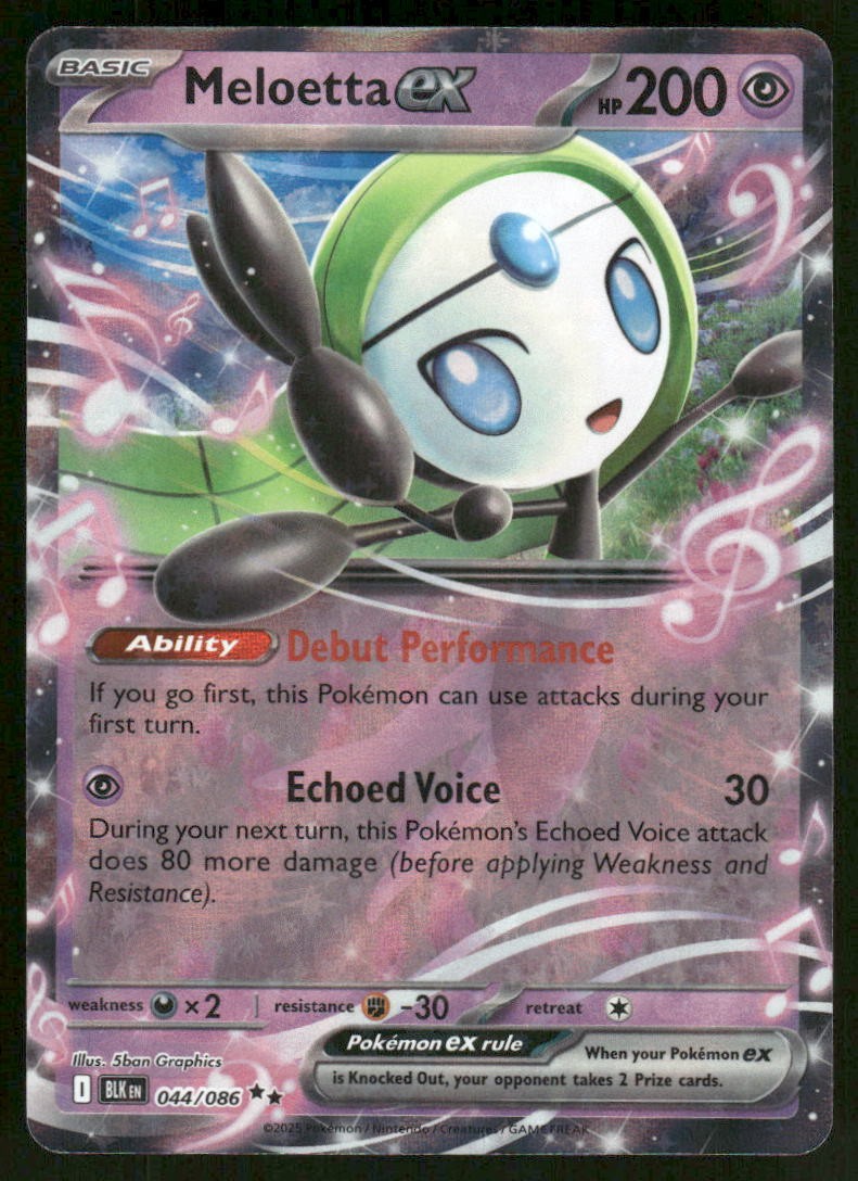 Pokemon Cards Meloetta ex 044/086 Black Bolt Double Rare NM *20