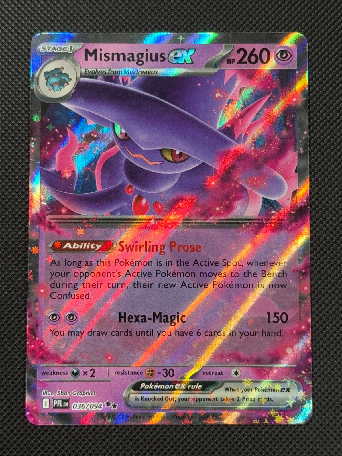 Mismagius ex 036/094 Pokémon Card Mega Phantasmal Flames Holo Rare *20