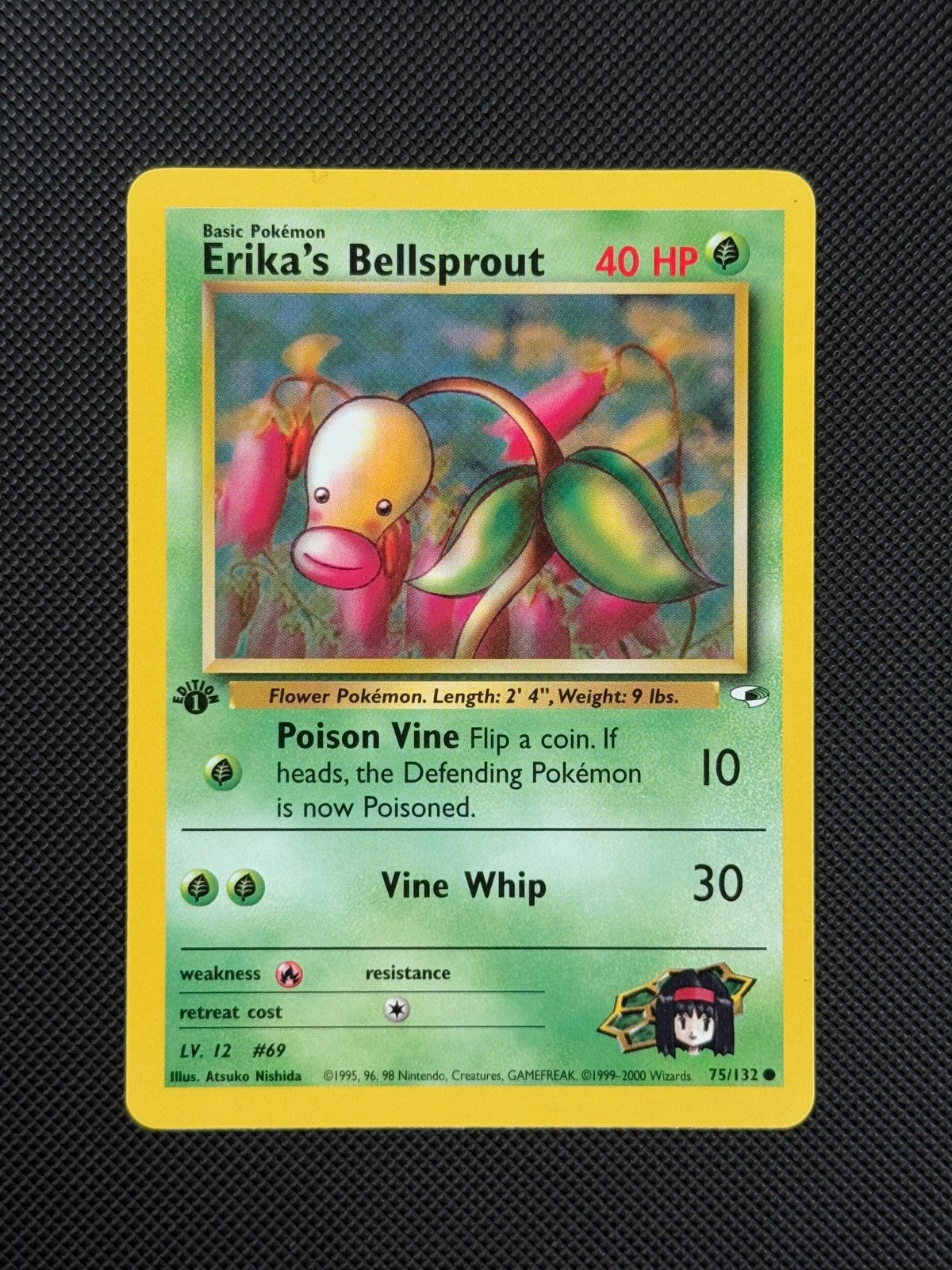Pokémon Cards Erika's Bellsprout 75/132 1ST EDITION Gym Heroes WOTC Common1