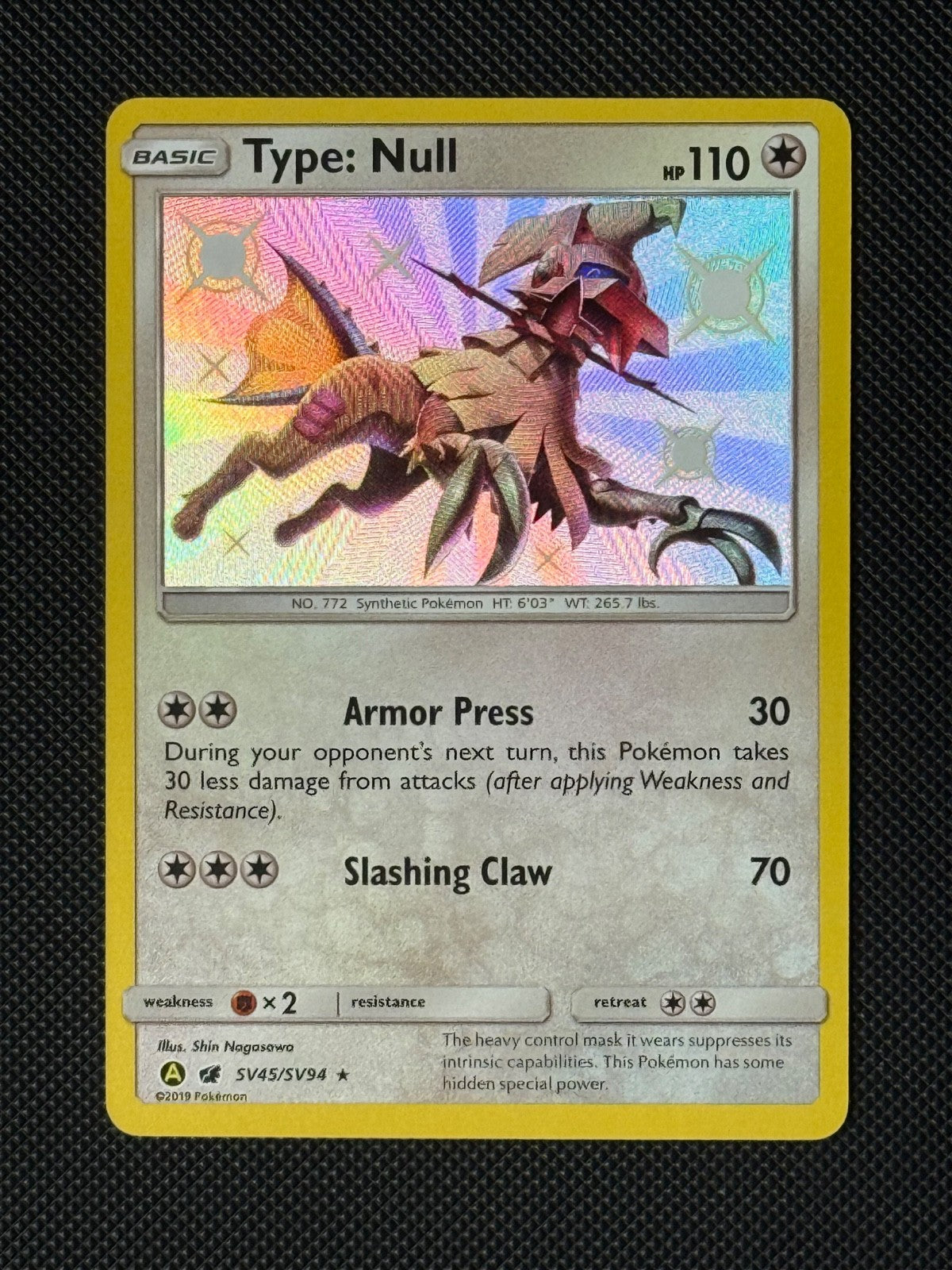 Type: Null SV45/SV94 Holo Pokémon Card Hidden Fates Baby Shiny 0