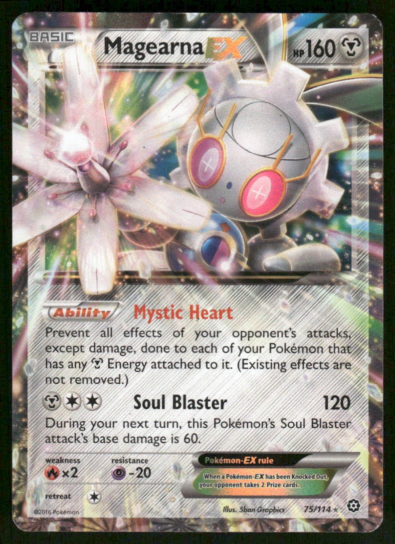 Pokemon Cards Magearna EX 75/114 Steam Siege Holo Rare EX NM0