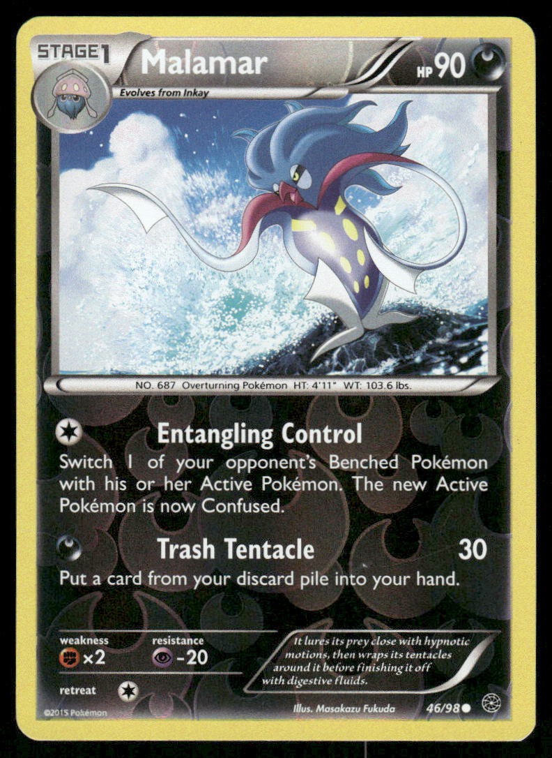 Pokemon Cards Malamar 46/98 Reverse Holo Ancient Origins Common NM0