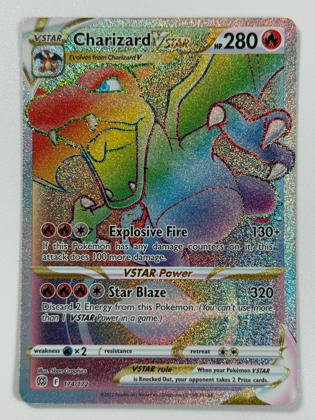 Pokémon Card Charizard VSTAR 174/172 Brilliant Stars Sword & Shield Rainbow Rare0