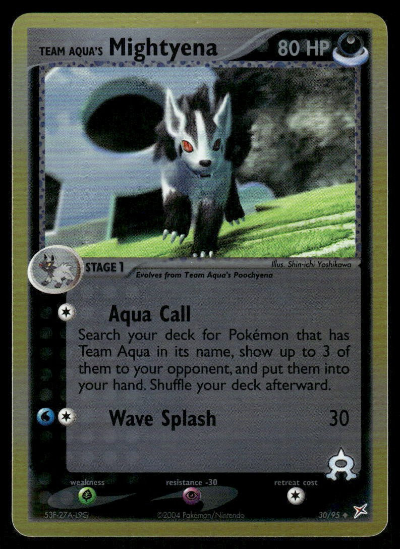 Pokemon Cards Team Aqua's Mightyena 30/95 Reverse Holo Team Magma Team Aqua NM0