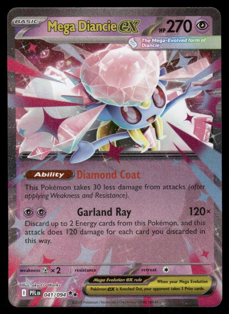 Pokemon Cards Mega Diancie ex 041/094 Phantasmal Flames Double Rare NM *20