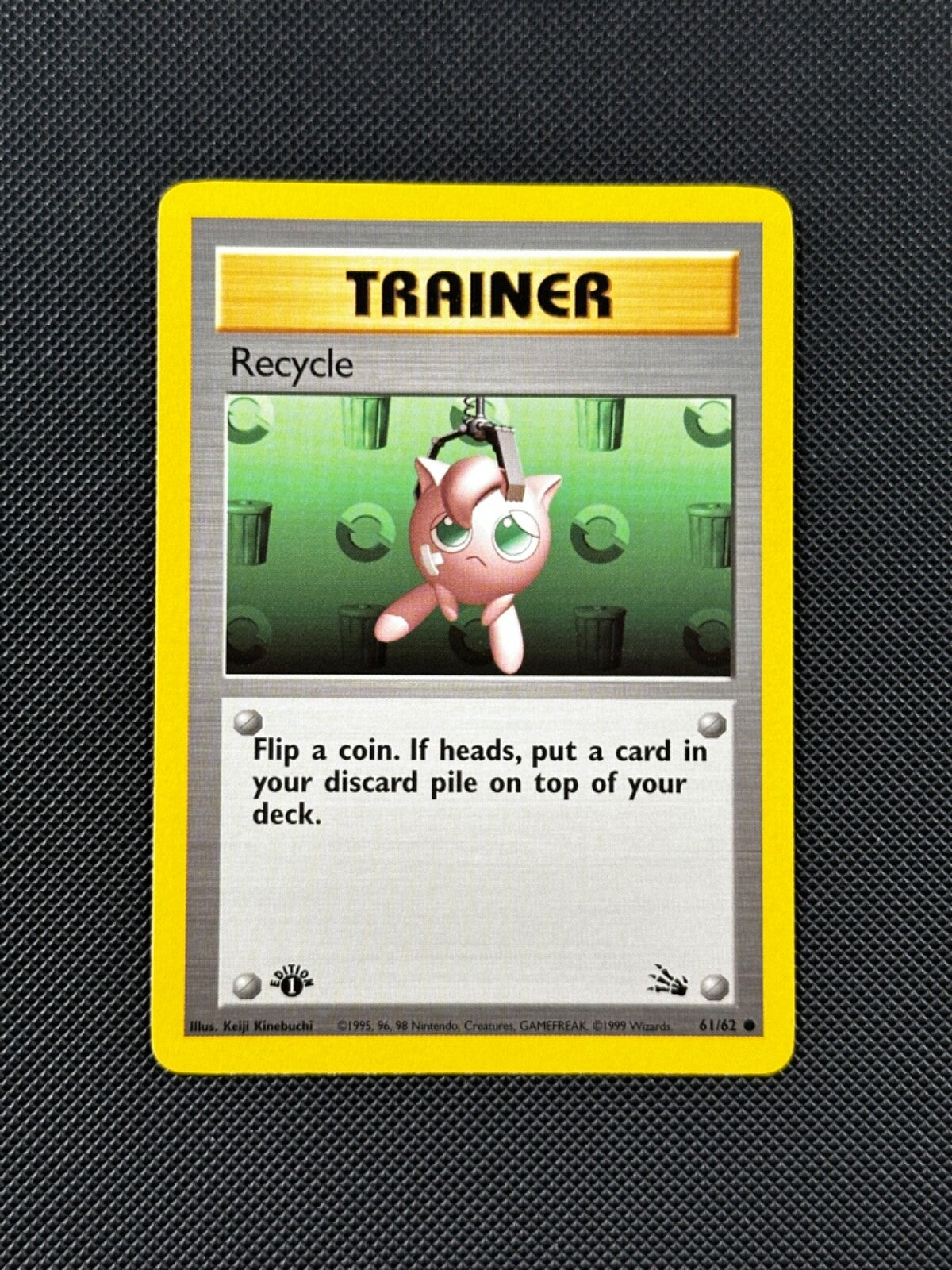 Recycle 61/62 1st Edition Pokémon Card Fossil WOTC NM0