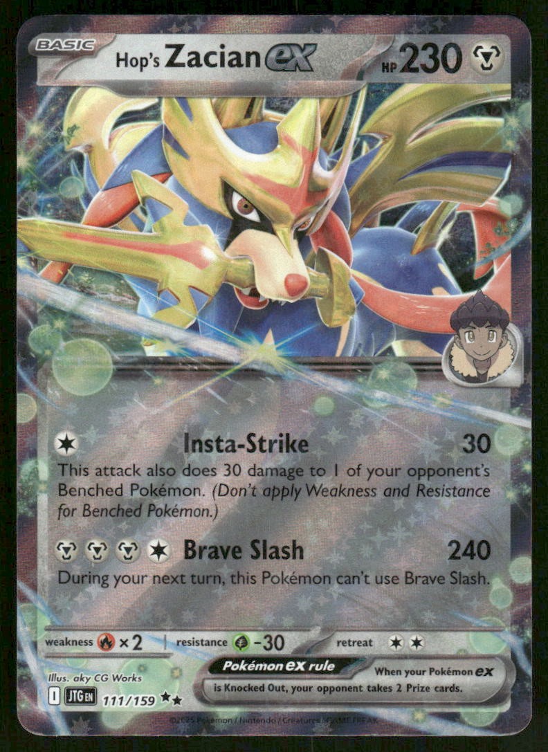 Pokemon Cards Hop's Zacian ex 111/159 Journey Together Double Rare NM *10