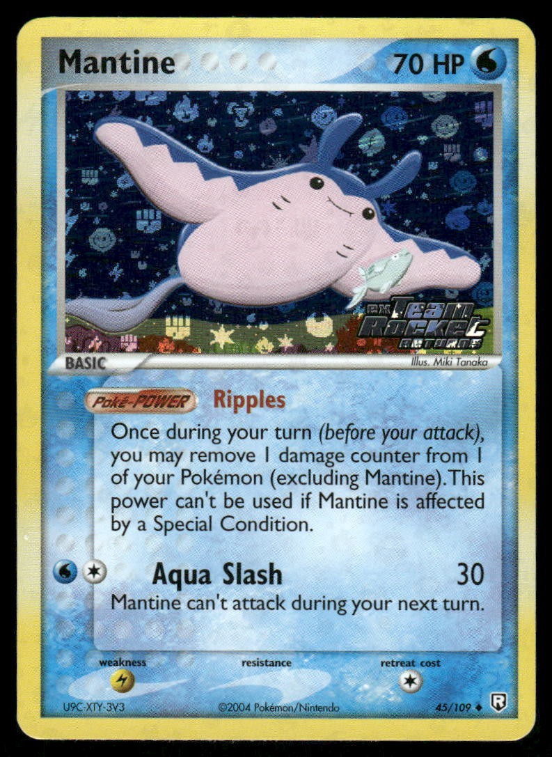 Pokemon Cards Mantine 45/109 Reverse Holo Team Rocket Returns Uncommon NM0