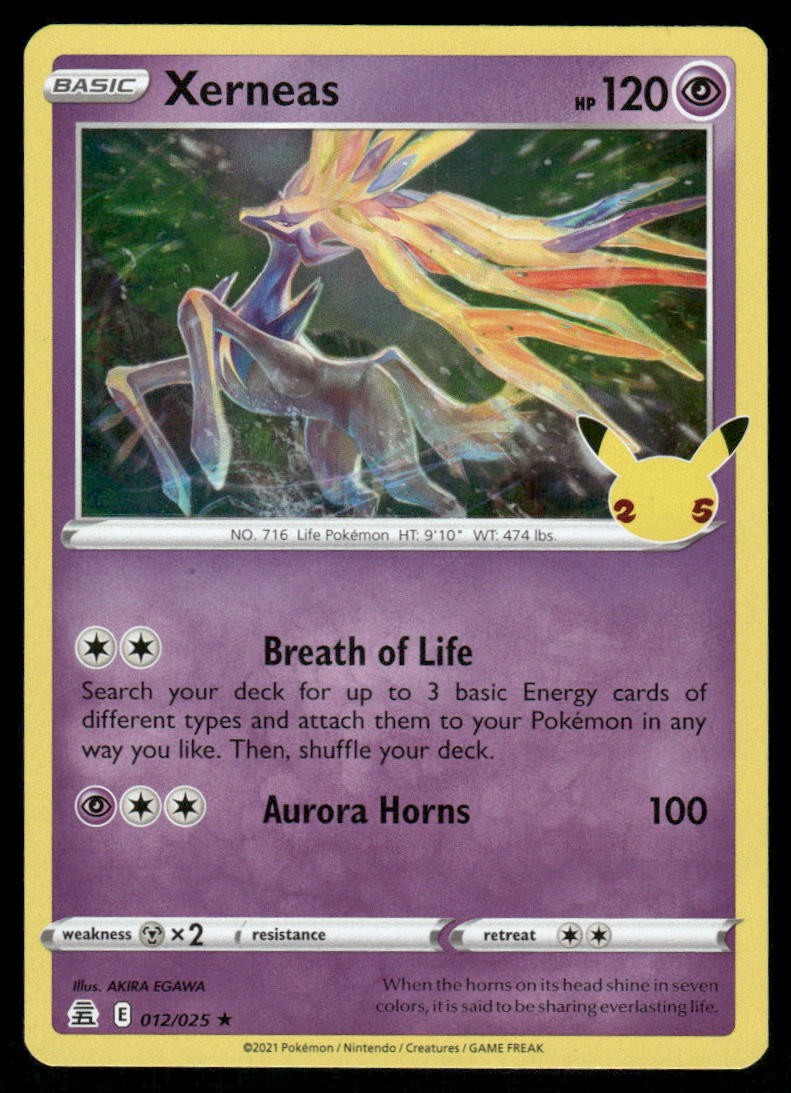 Pokemon Cards Xerneas 012/025 Celebrations Rare NM *10