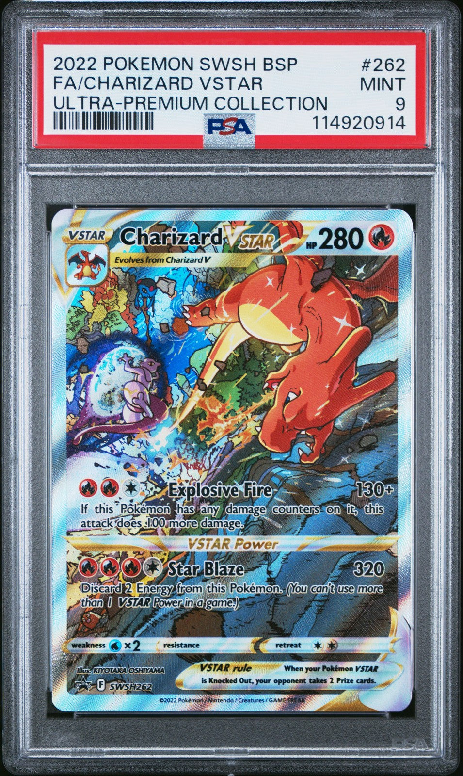Pokemon Card Charizard Vstar 262 Sword & Shield Ultra Premium Collection PSA 90