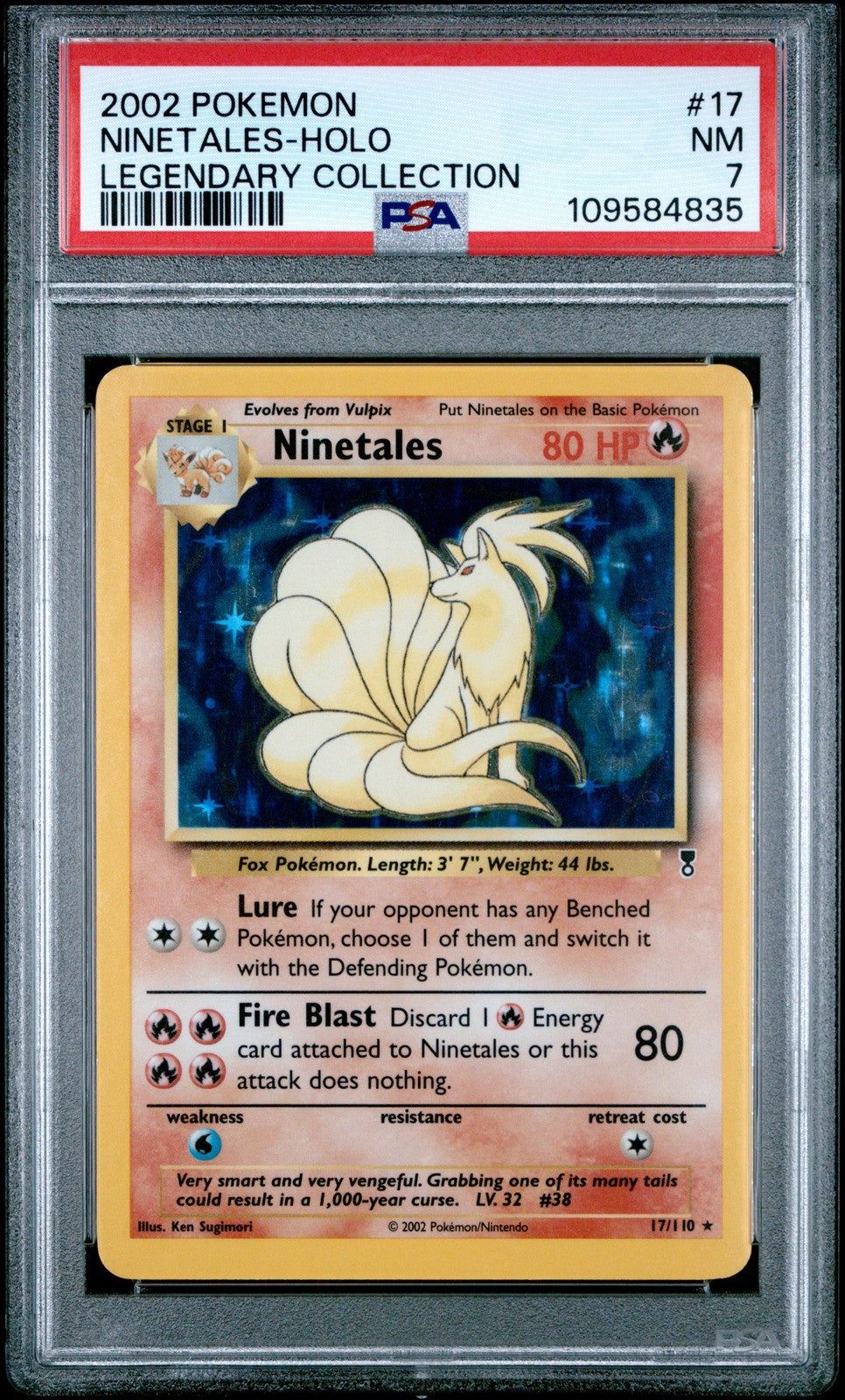 Pokemon Card Ninetales 17/110 Holo Legendary Collection WOTC PSA 70
