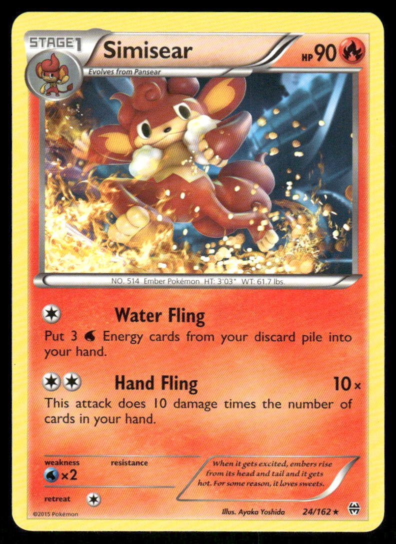 Pokemon Cards Simisear 24/162 BREAKthrough XY Rare NM0