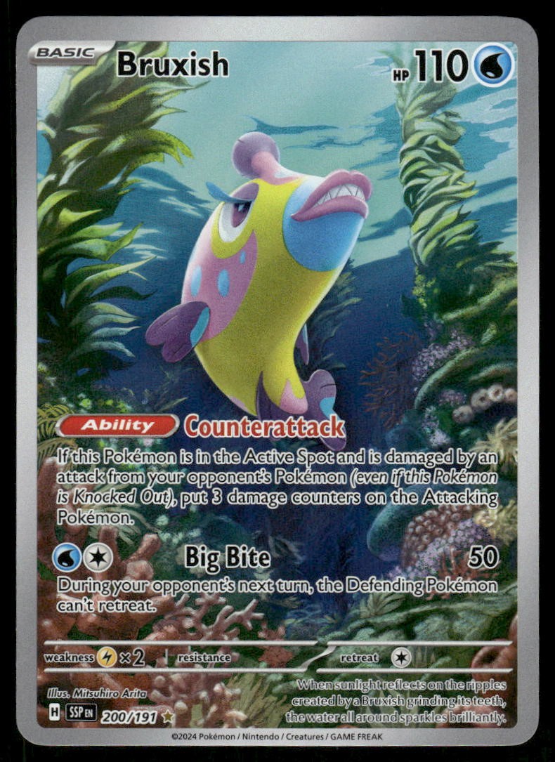 Pokemon Cards Bruxish 200/191 Surging Sparks Illustration Rare NM0