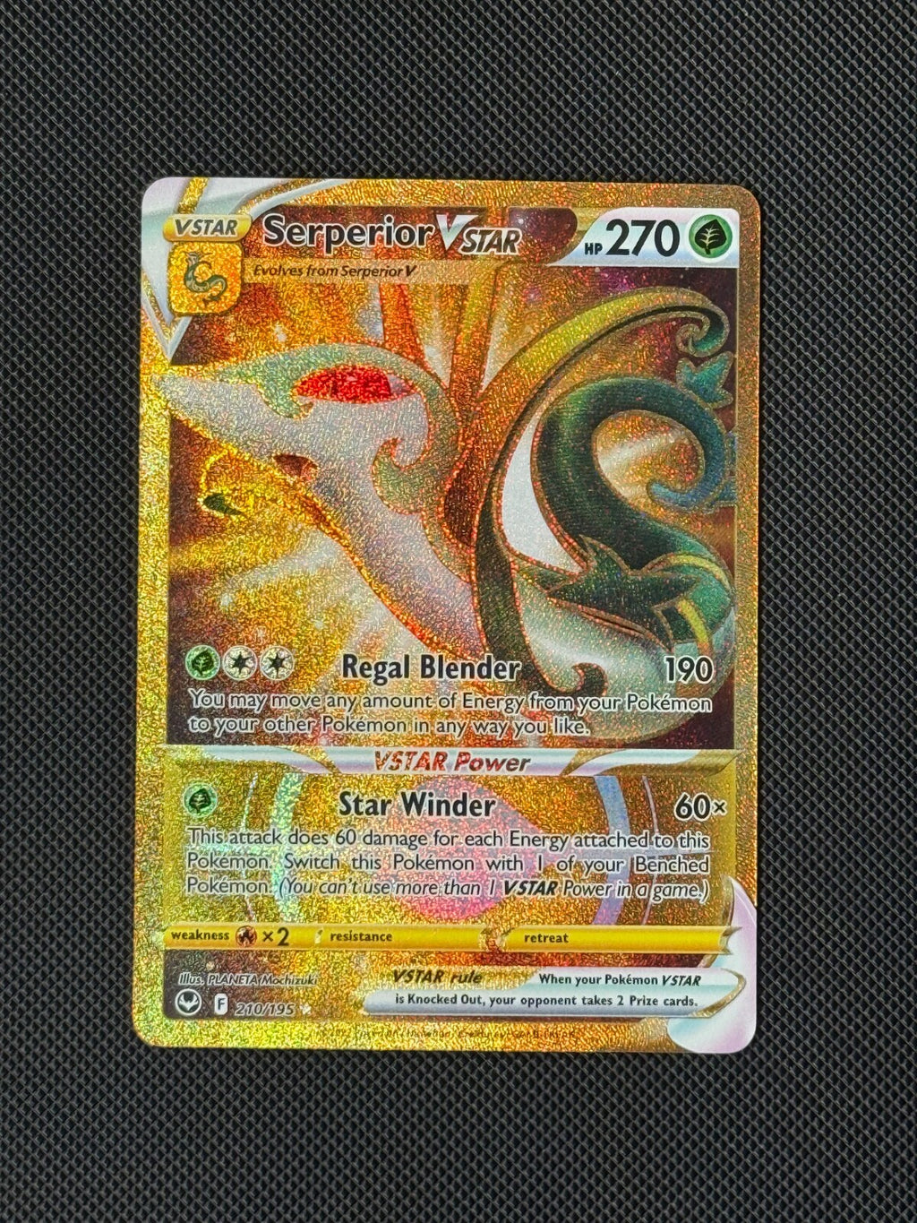 Serperior VSTAR 210/195 Secret Pokémon Card Swsh12: Silver Tempest Holo NM0