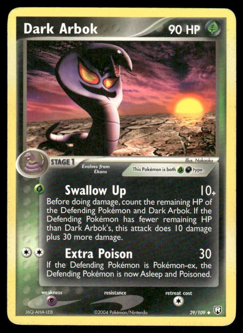 Pokemon Cards Dark Arbok 29/109 Team Rocket Returns Uncommon LP0
