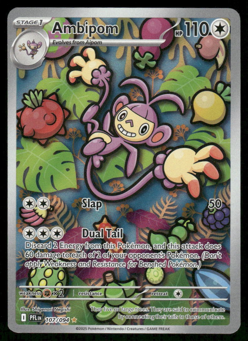 Pokemon Cards Ambipom 107/094 Phantasmal Flames Illustration Rare NM0