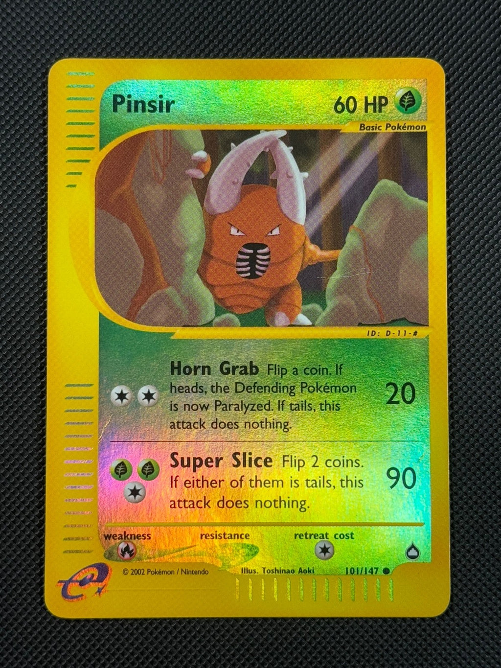 Pinsir 101/147 REVERSE HOLO Pokémon Card WOTC Aquapolis Common0