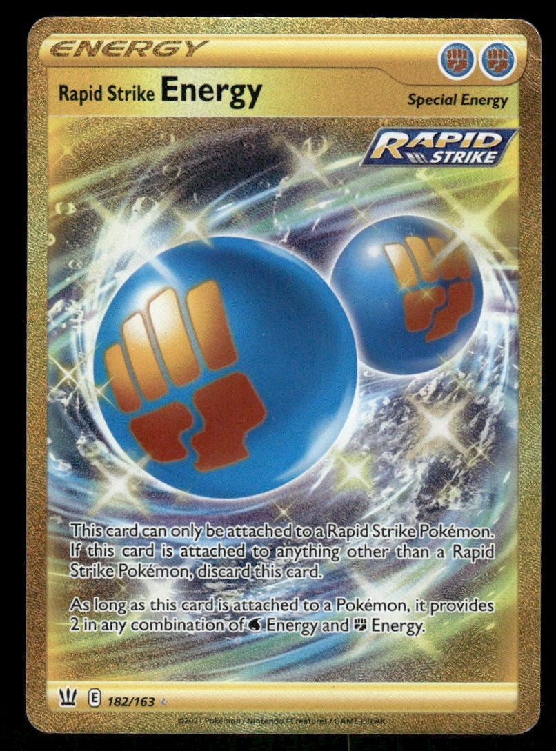 Pokemon Cards Rapid Strike Energy 182/163 Battle Styles Secret Rare NM *30