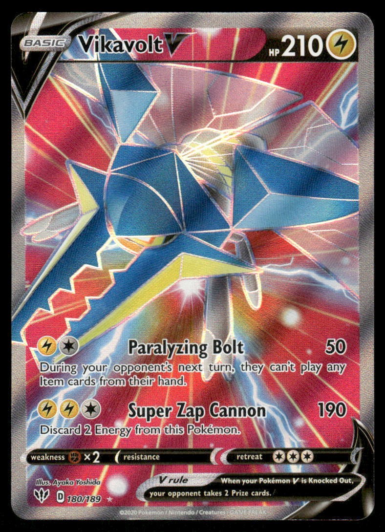 Pokemon Cards Vikavolt V 180/189 Darkness Ablaze Rare Ultra NM0
