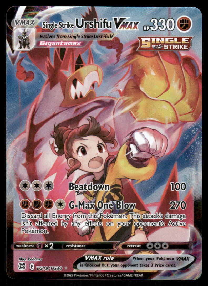 Pokemon Cards Single Strike Urshifu VMAX TG19/TG30 Brilliant Stars Holo NM0