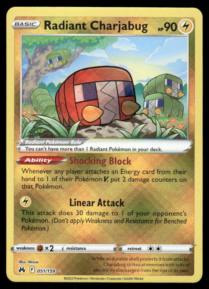 Pokemon Cards Radiant Charjabug 051/159 Crown Zenith Radiant Rare NM0
