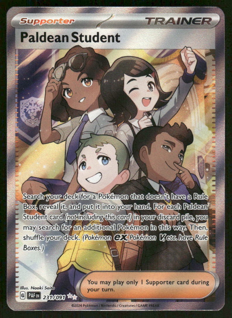 Pokemon Cards Paldean Student 231/091 Paldean Fates Ultra Rare NM0