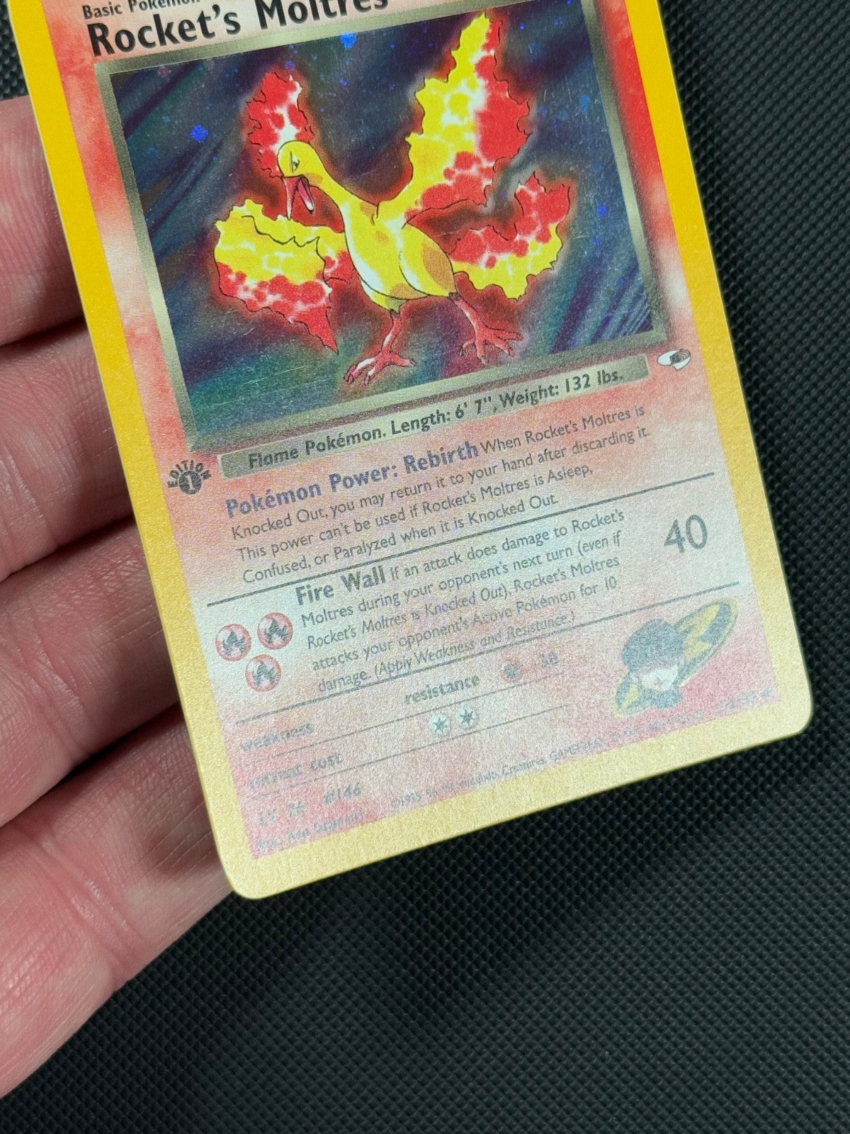 Pokémon Cards Rocket's Moltres 12/132 1ST EDITION Gym Heroes WOTC Holo Rare3