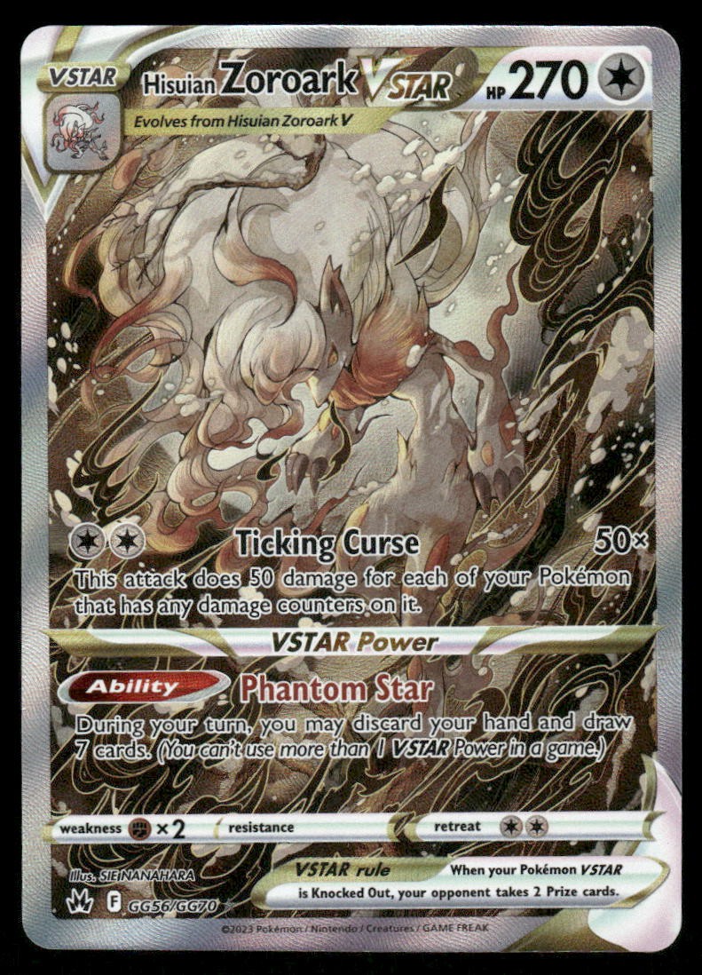 Pokemon Cards Hisuian Zoroark VSTAR GG56/GG70 Crown Zenith Galarian Gallery NM0
