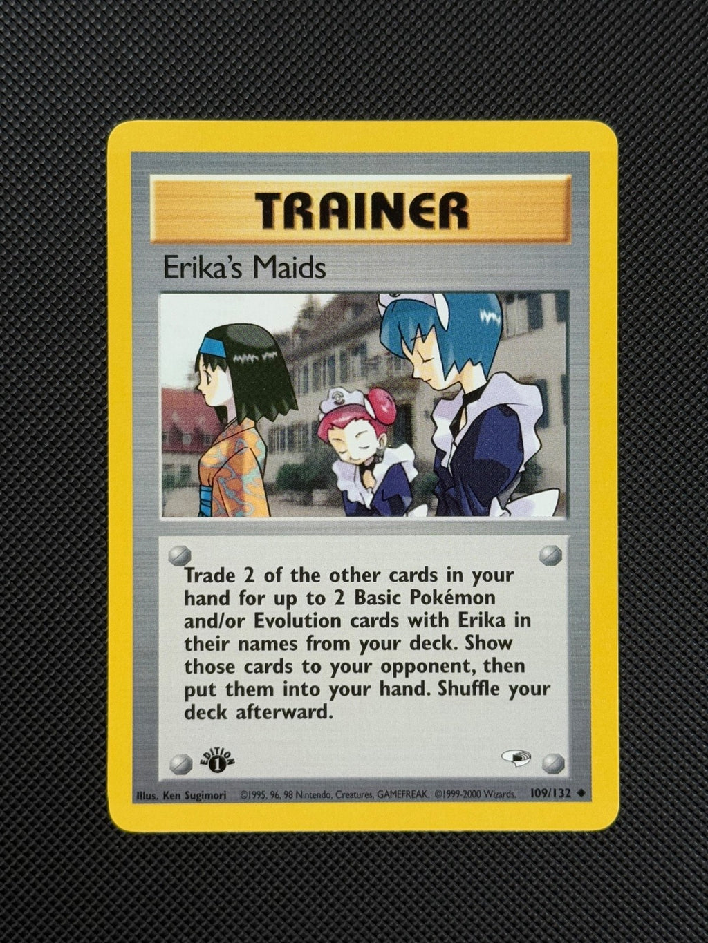Pokémon Cards Erika's Maids 109/132 1ST EDITION Gym Heroes WOTC Uncommon1