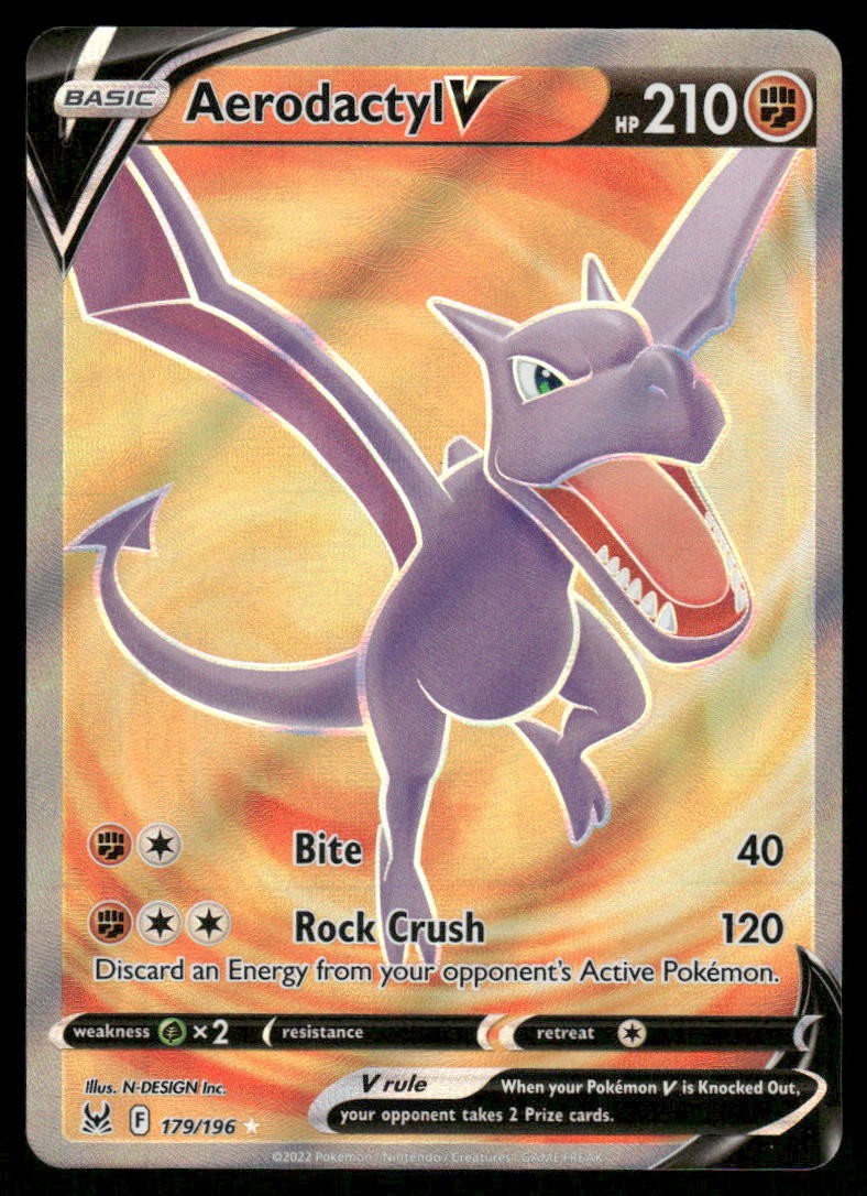 Pokemon Cards Aerodactyl V 179/196 Lost Origin Rare Ultra NM0