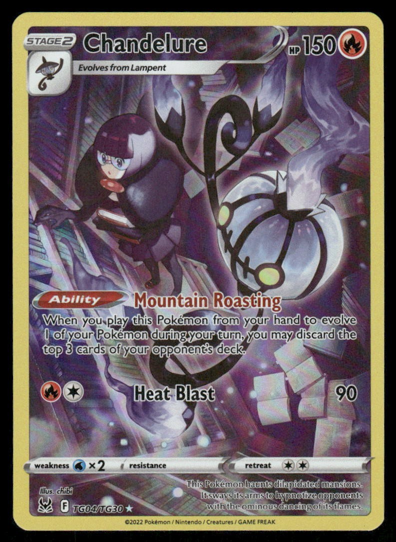Pokemon Cards Chandelure TG04/TG30 Lost Origin Trainer Gallery Holo NM0