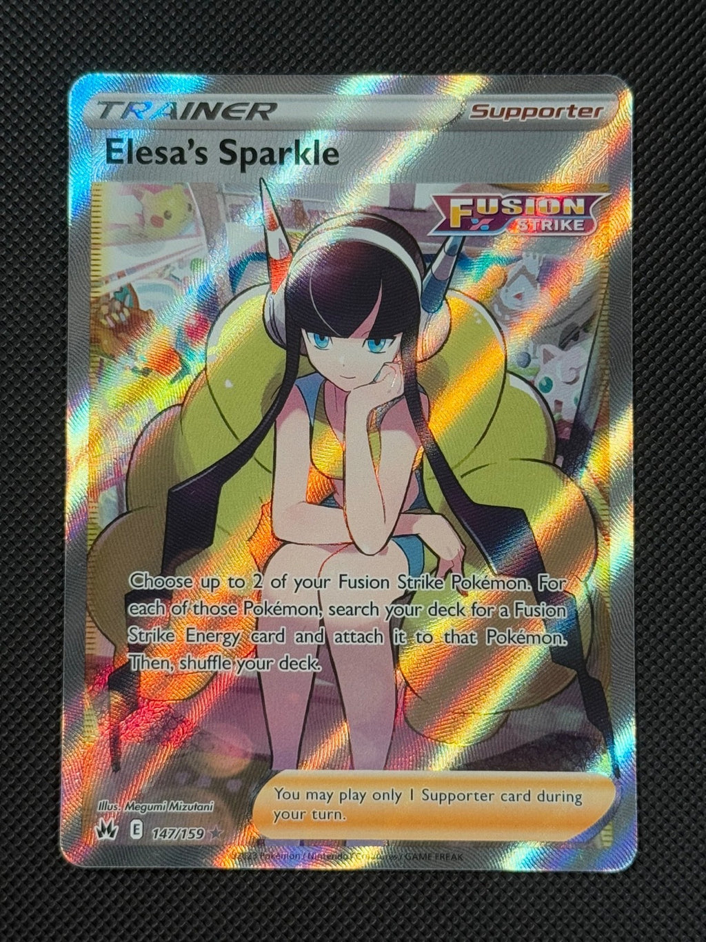 Elesa's Sparkle 147/159 FULL ART Pokémon Card Crown Zenith Trainer Holo Rare0