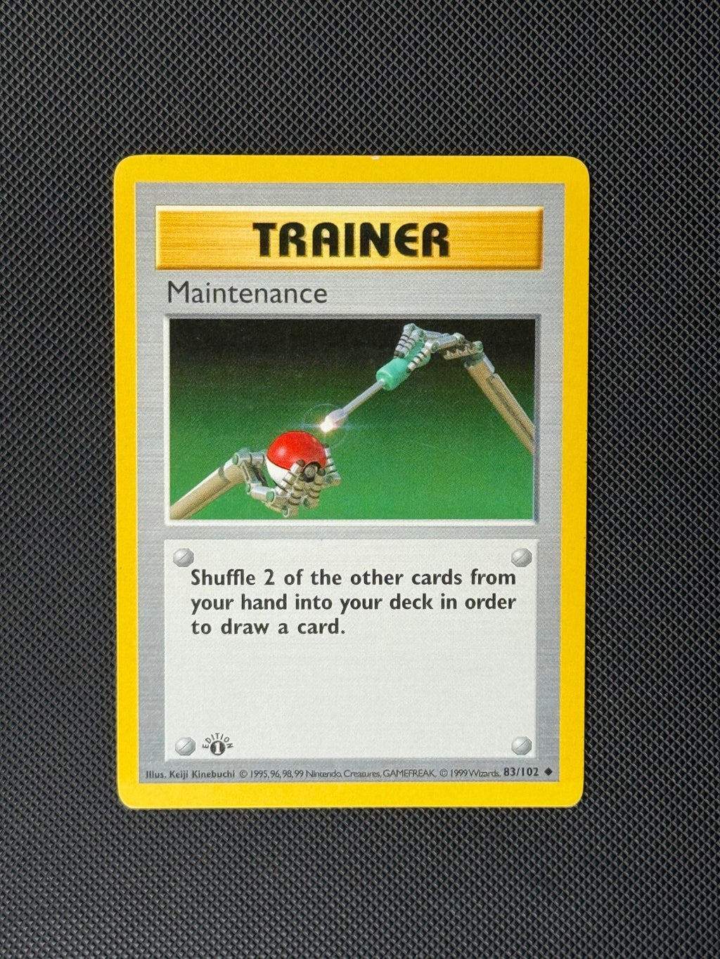 Maintenance 83/102 1st Edition Shadowless Pokémon Card Base Set WOTC Uncommon0