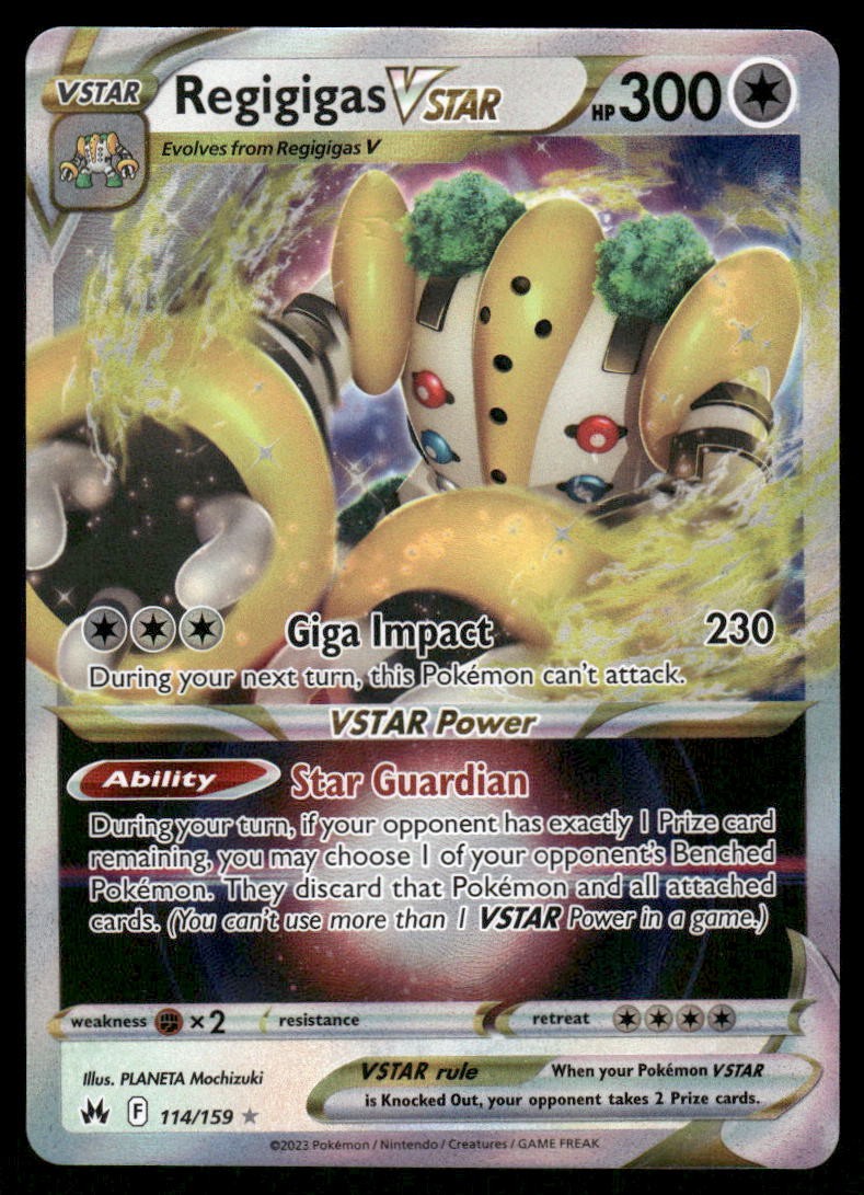 Pokemon Cards Regigigas VSTAR 114/159 Crown Zenith Holo Rare VSTAR NM *30