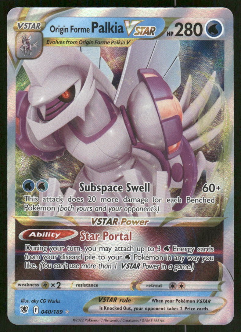 Pokemon Cards Origin Forme Palkia VSTAR 040/189 Astral Radiance Holo NM0