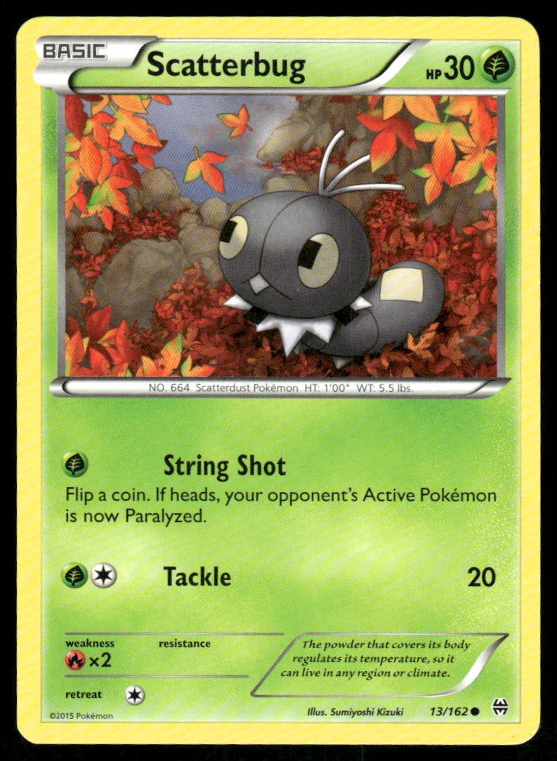 Pokemon Cards Scatterbug 13/162 BREAKthrough XY Common NM0