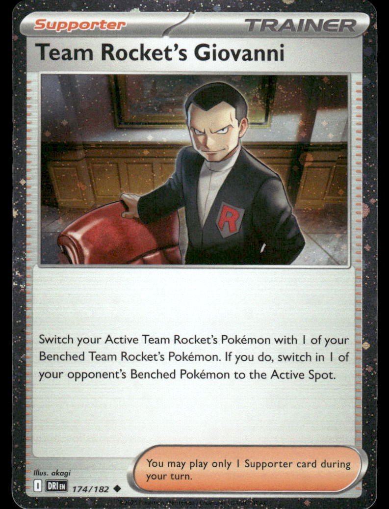 Pokemon Cards Team Rocket's Giovanni 174/182 Destined Rivals Uncommon NM0