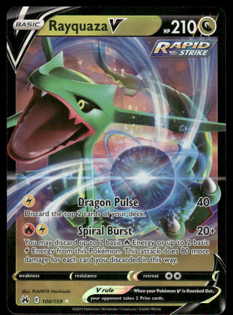 Pokemon Cards Rayquaza V 100/159 Crown Zenith Holo Rare V NM0