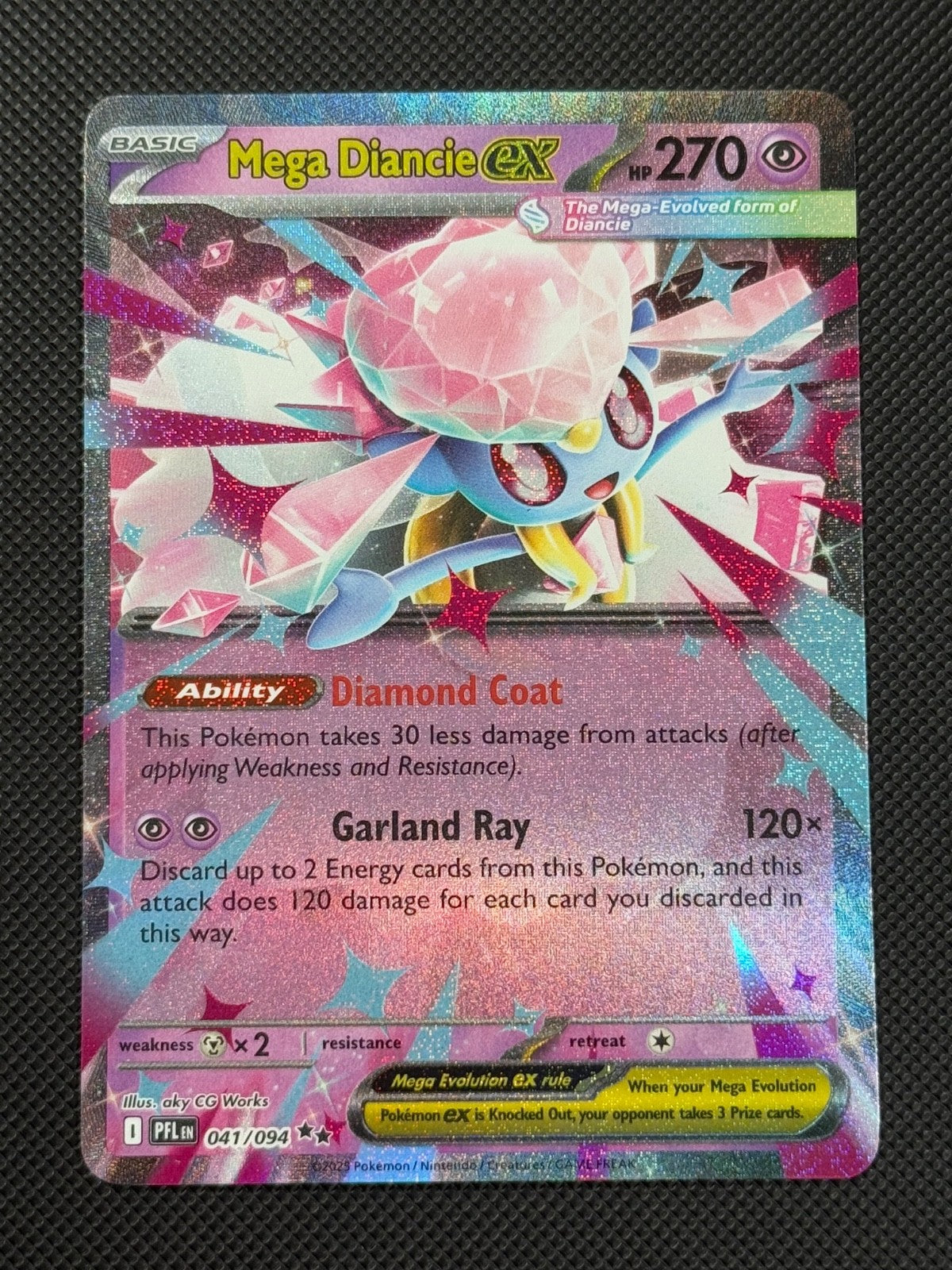 Mega Diancie 041/094 Pokémon Card Mega Phantasmal Flames Holo Rare *20