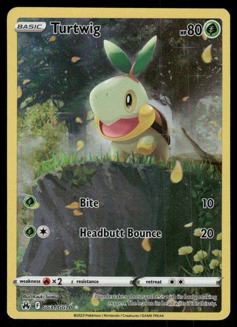 Pokemon Cards Turtwig GG31/GG70 Crown Zenith Galarian Gallery Holo NM0