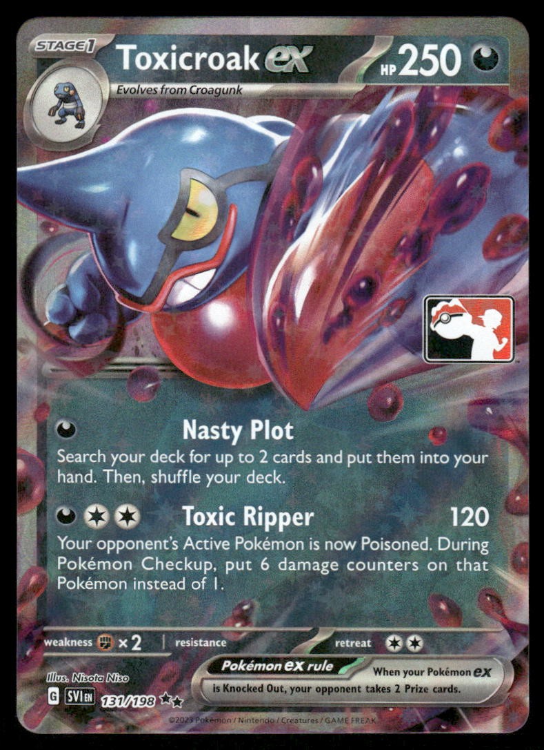 Pokemon Cards Toxicroak ex 131/198 PRIZE PACK Scarlet & Violet Double Rare NM0