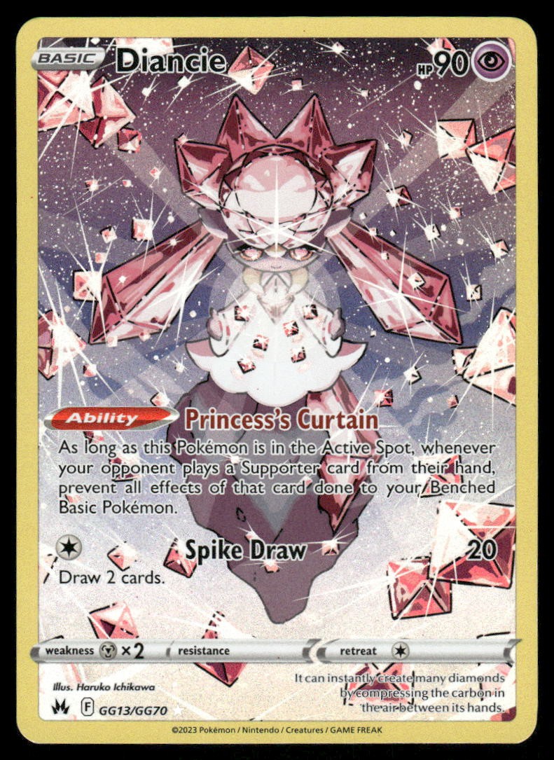 Pokemon Cards Diancie GG13/GG70 Crown Zenith Galarian Gallery Holo NM0