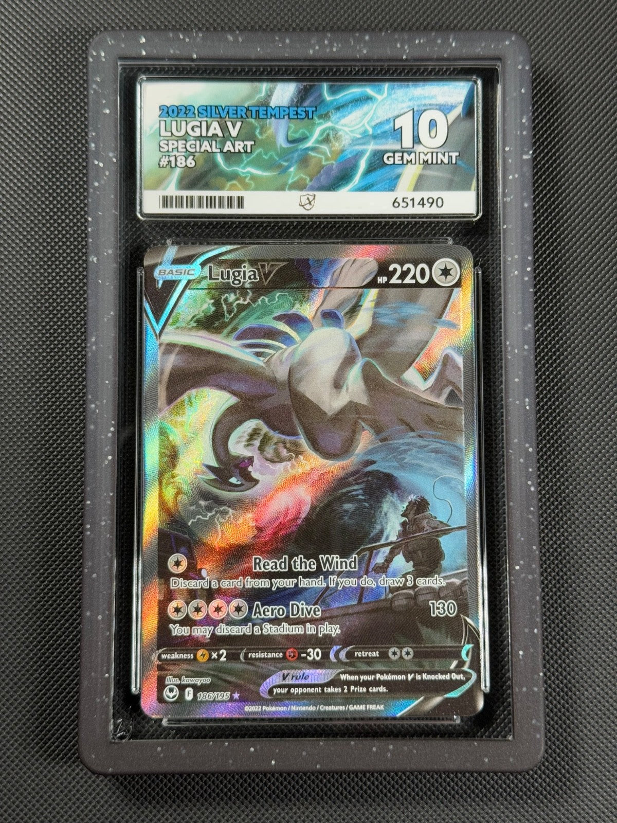 ACE 10 Lugia V 186/195 SPECIAL ART Pokémon Card SWSH Silver Tempest GEM MINT0