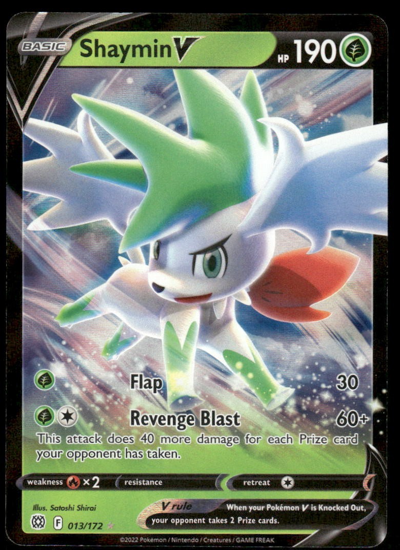 Pokemon Cards Shaymin V 013/172 Brilliant Stars Holo Rare V NM *10