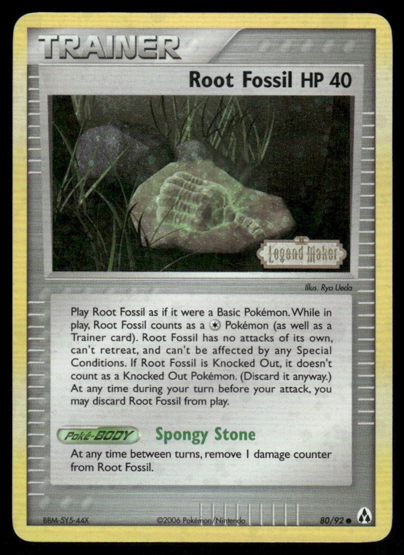 Pokemon Cards Root Fossil 80/92 Legend Maker Common LP0